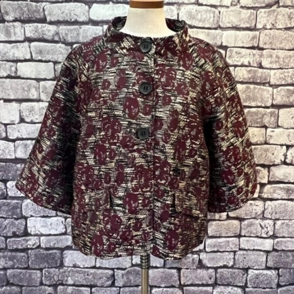 Analogy 3/4 Sleeve 3 Button Closure Jacket Size 1X